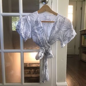 Palm Leaf Wrap Crop Top